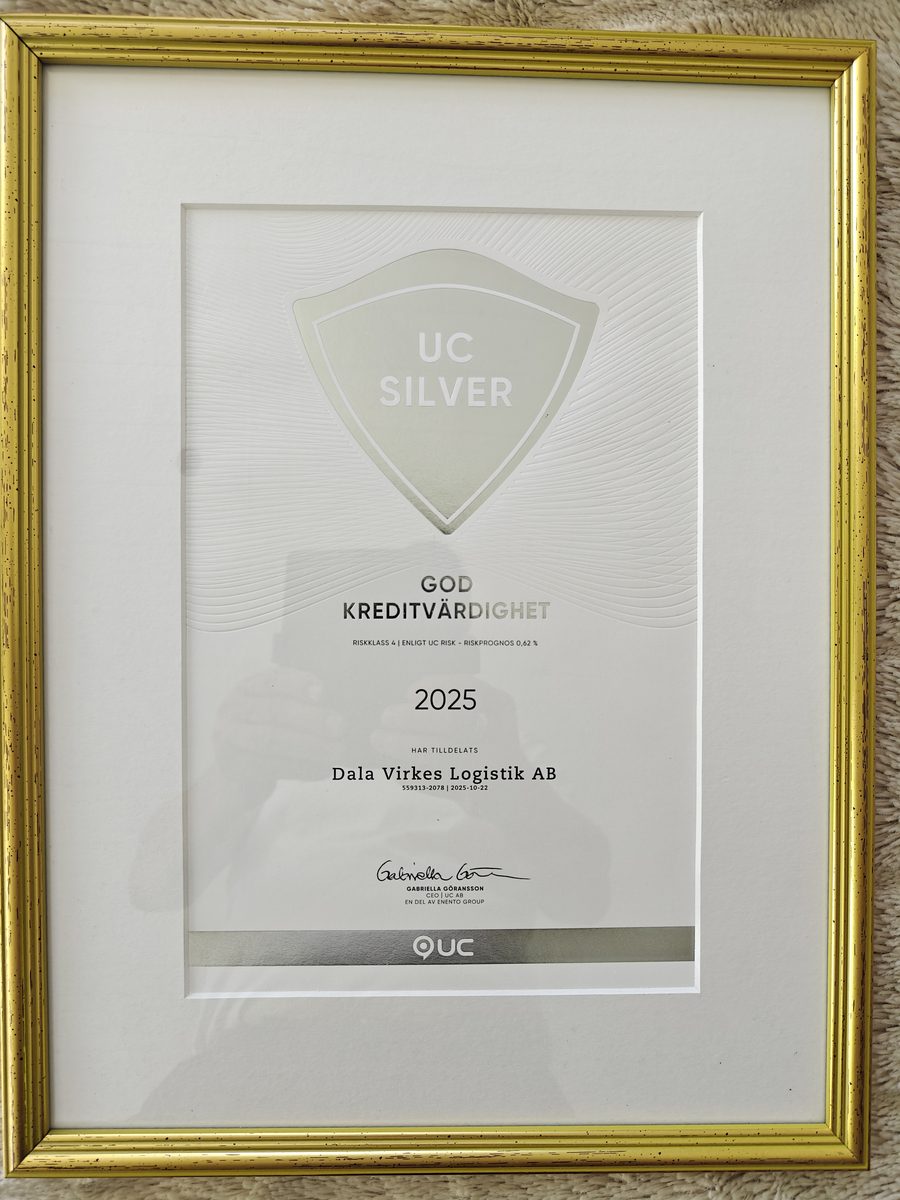 UC Silver God Kreditvärdighet 2025 – Dala Virkes Logistik AB